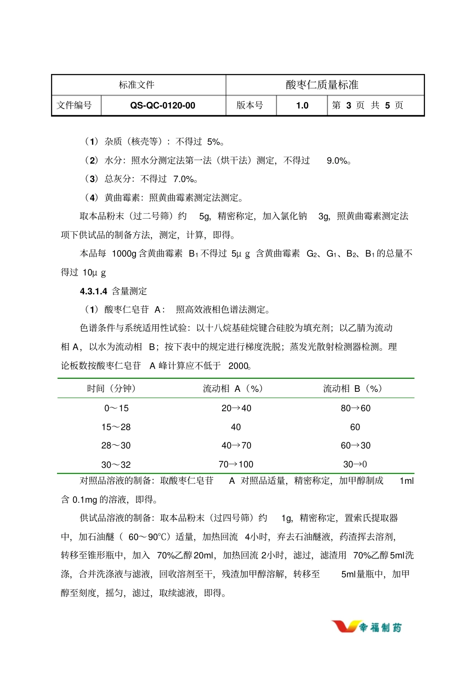 酸枣仁质量标准_第3页