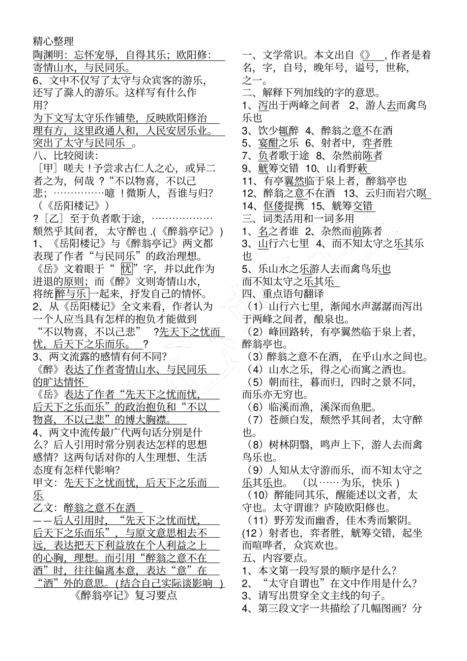 醉翁亭记复习题_第3页