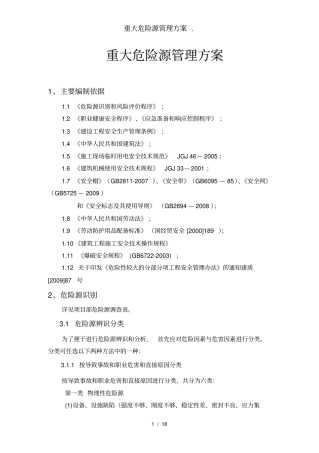 重大危险源管理方案