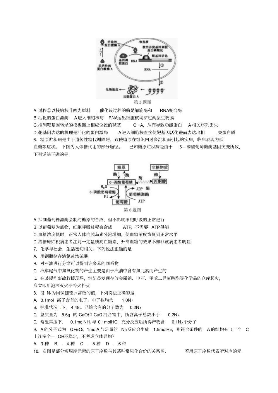 重庆一中高级高三下期高考模拟考试理科综试卷_第2页