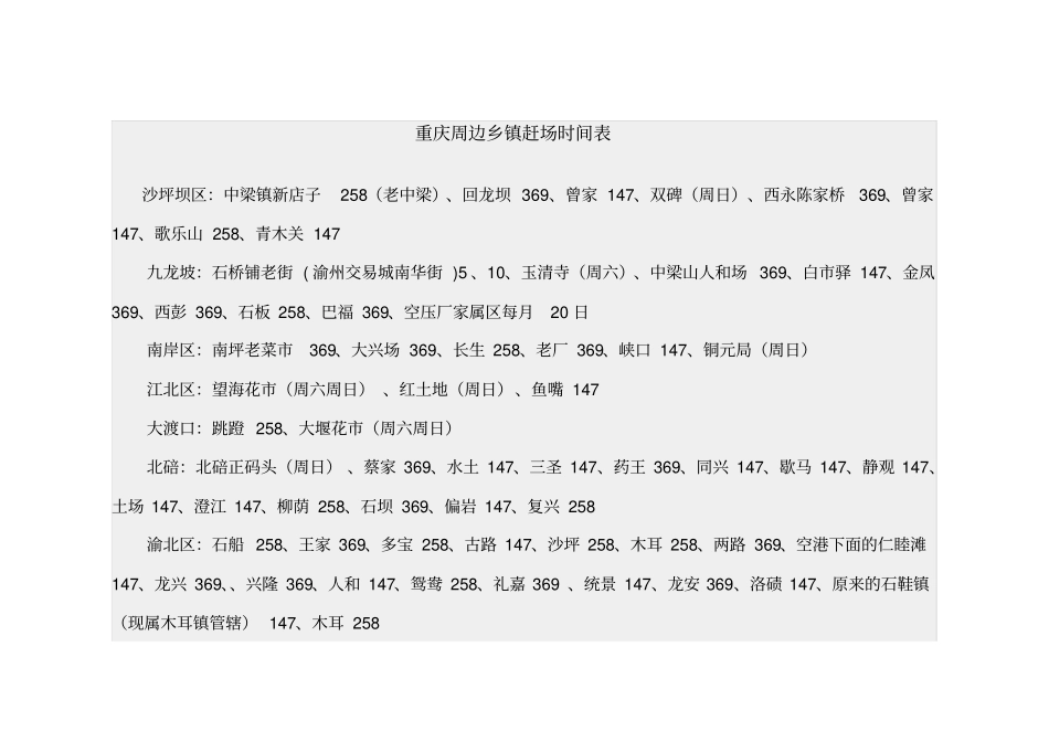 重庆周边乡镇赶场时间表_第1页
