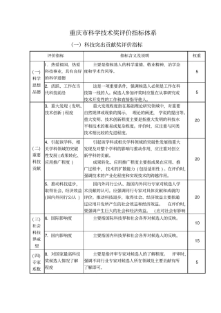 重庆科技项目评价标准