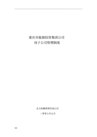 重庆能投集团母子公司管理制度汇编