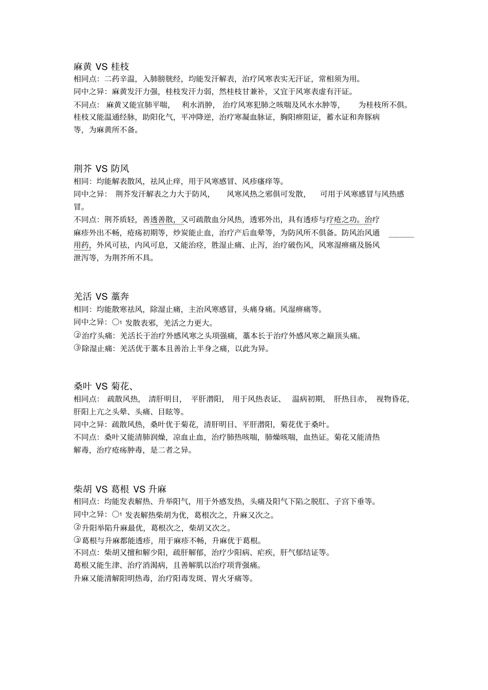 重点中药对比总结_第1页