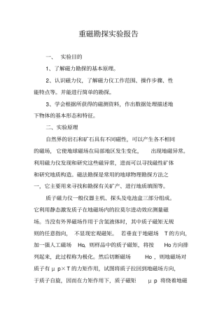 重磁勘探试验报告