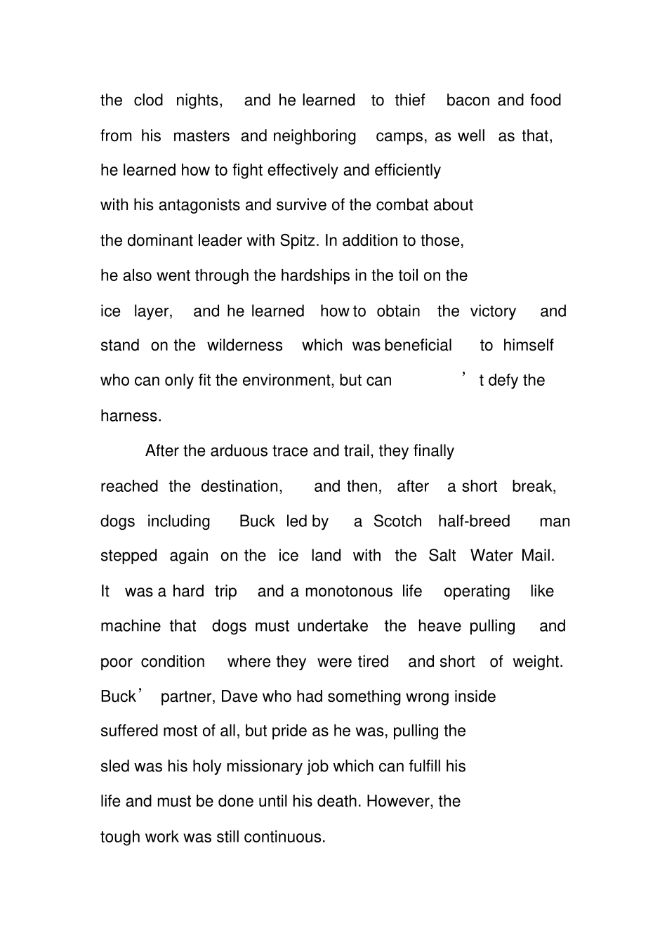 野性的呼唤英文读后感英文版_第3页