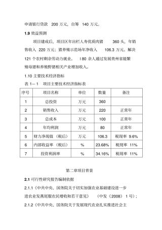 野猪养殖项目可行性研究报告