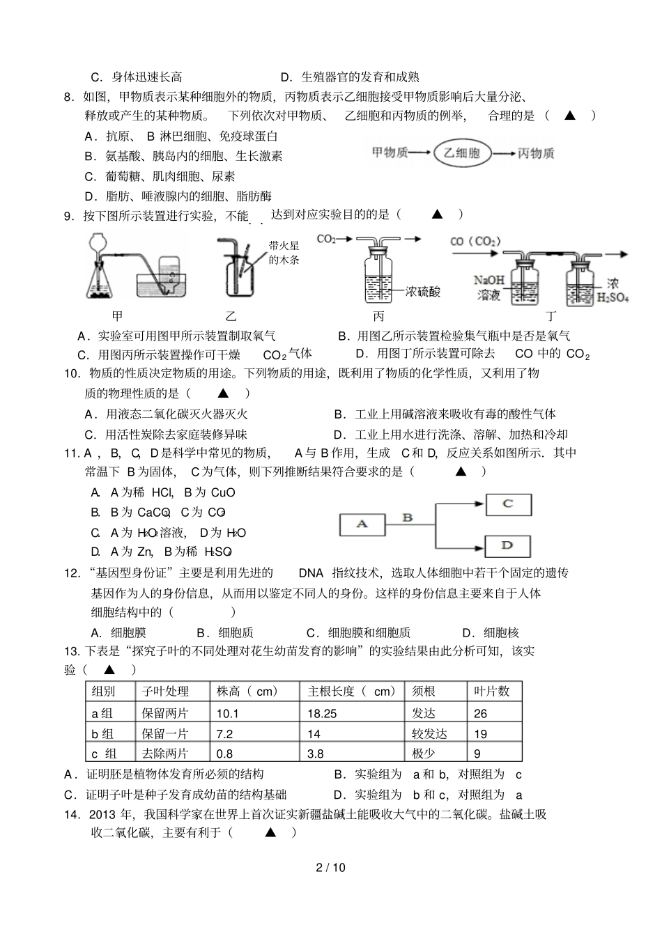 金华中考科学_第2页