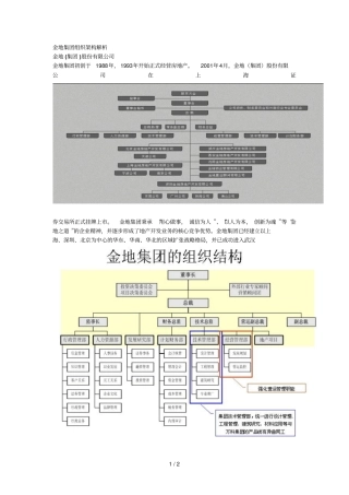 金地集团组织架构解析