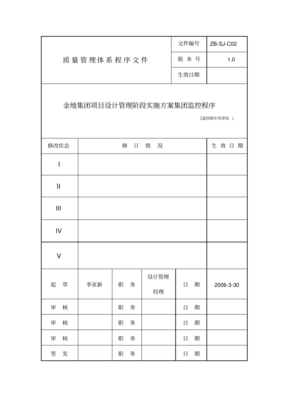 金地项目设计管理阶段实施方案集团监控程序_第1页