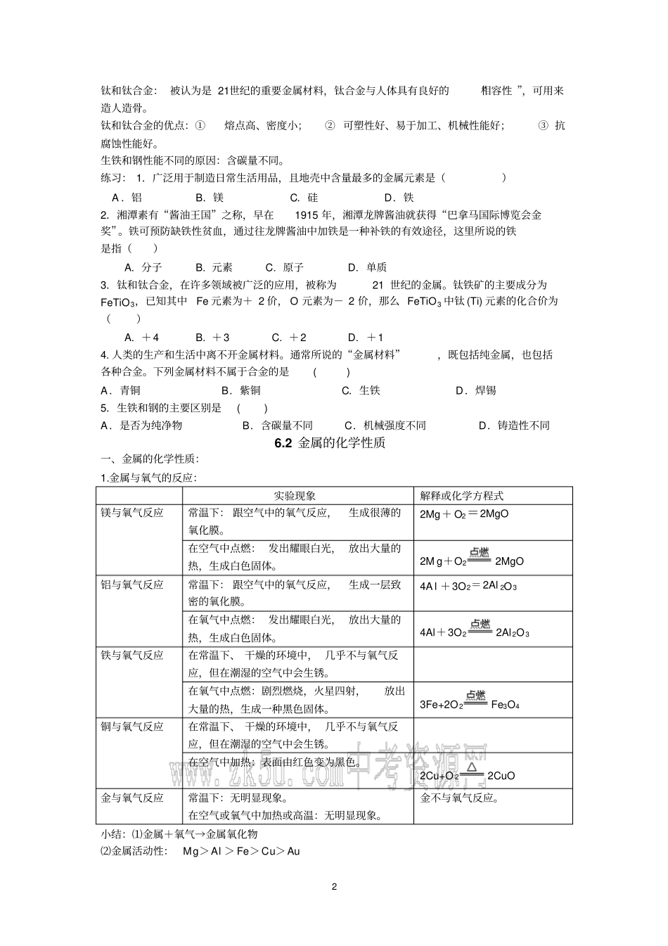 金属复习讲解_第2页