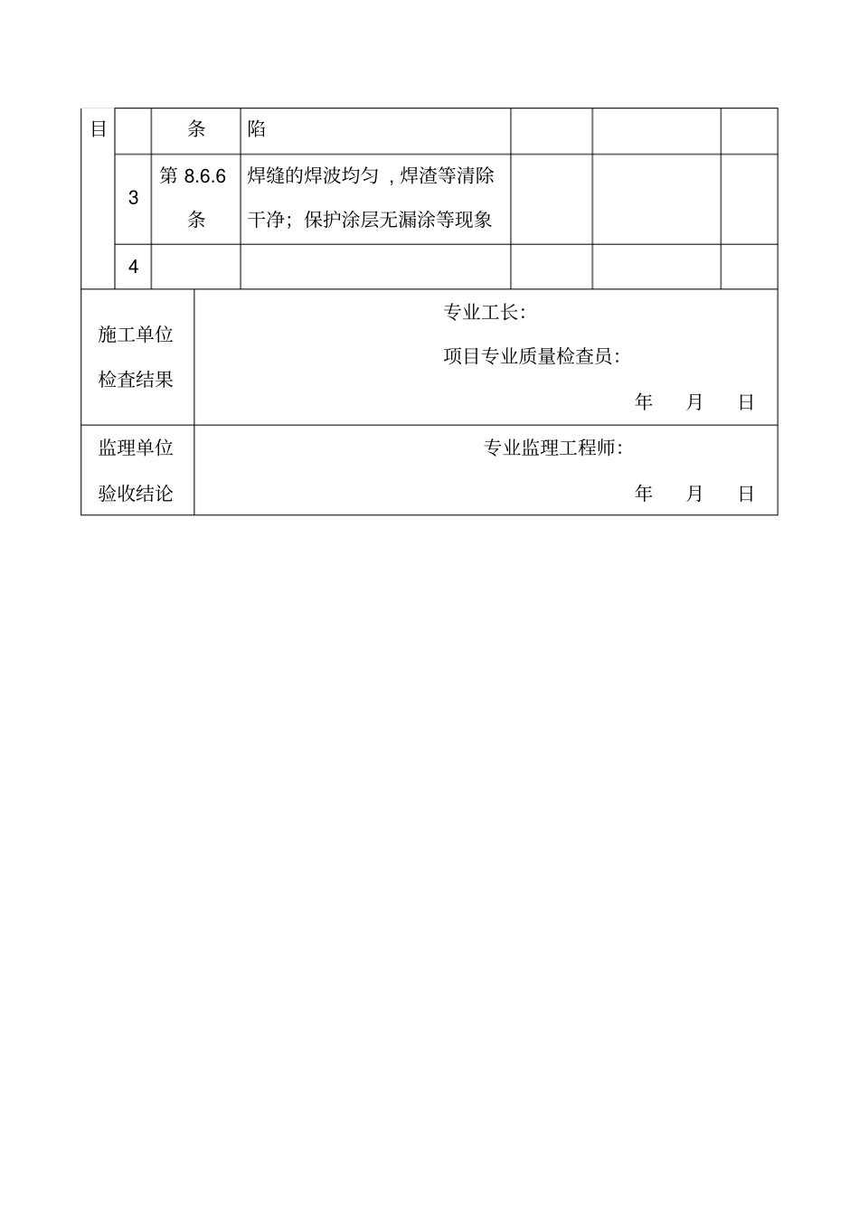 金属板防水层工程检验批质量验收记录表_第2页
