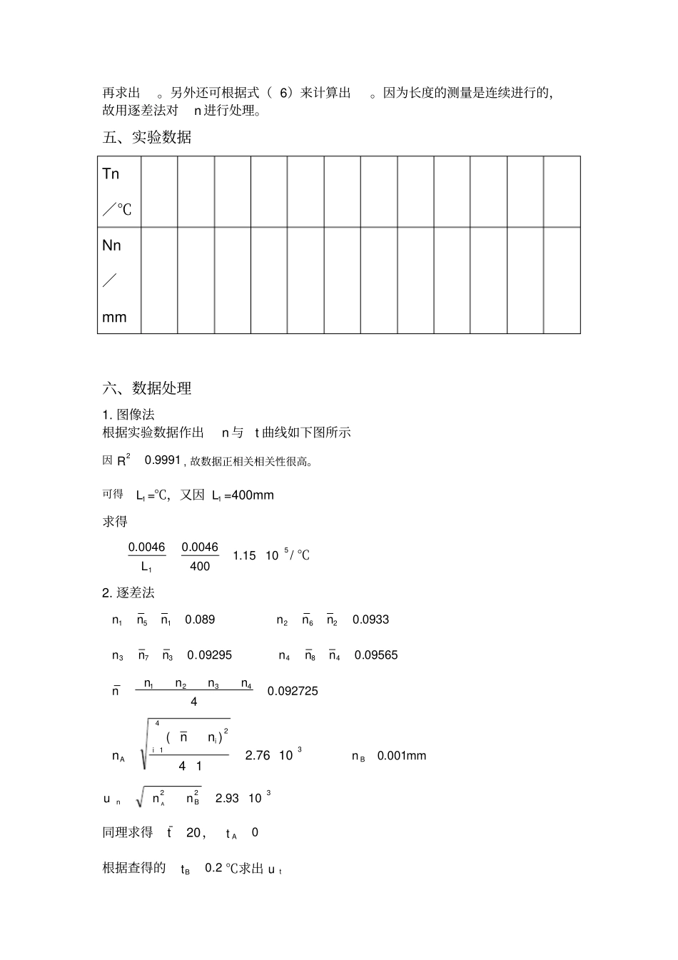 金属线胀系数的测定试验报告_第3页