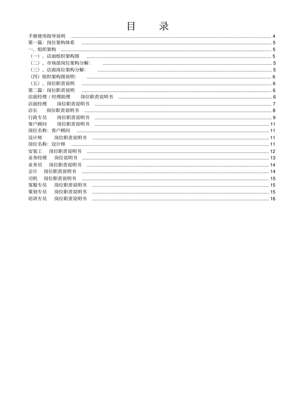 金格玛家居专卖店岗位职责分析_第2页