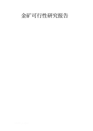 金矿可行性研究报告