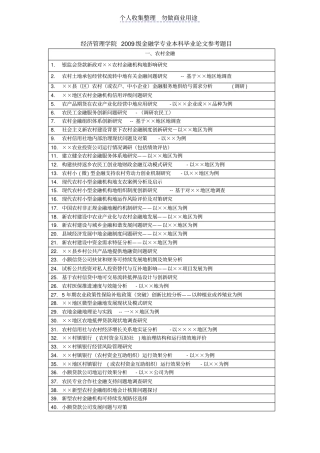 金融学专业大学大学课程设计参考题目