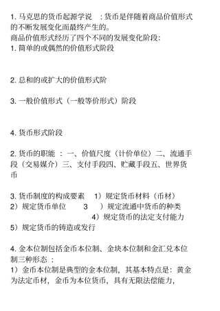 金融理论与实务的重点