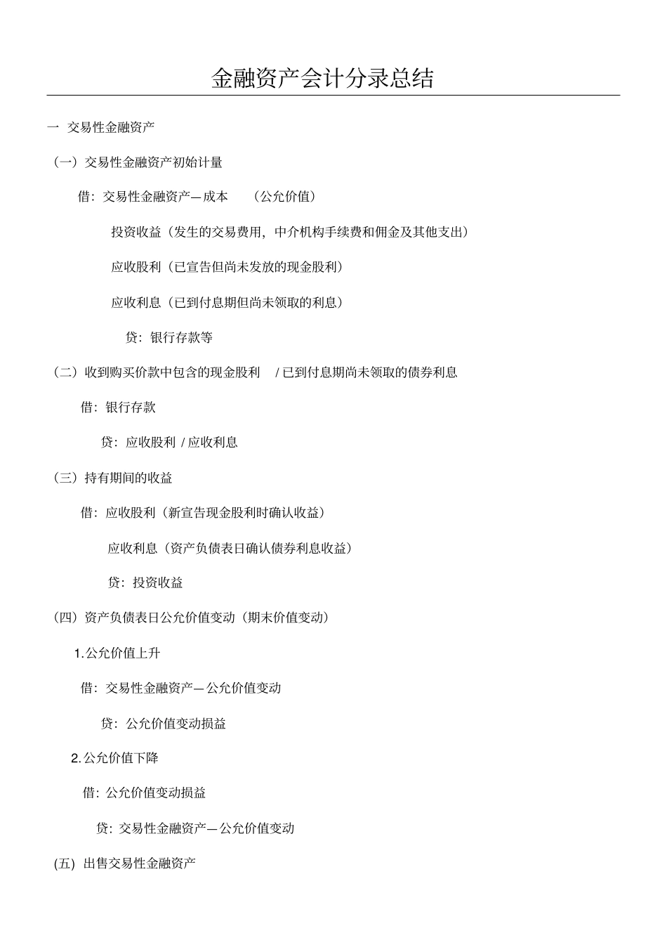 金融资产会计分录总结归纳_第1页