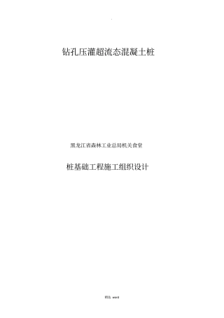 钻孔压灌超流态混凝土桩施工组织设计