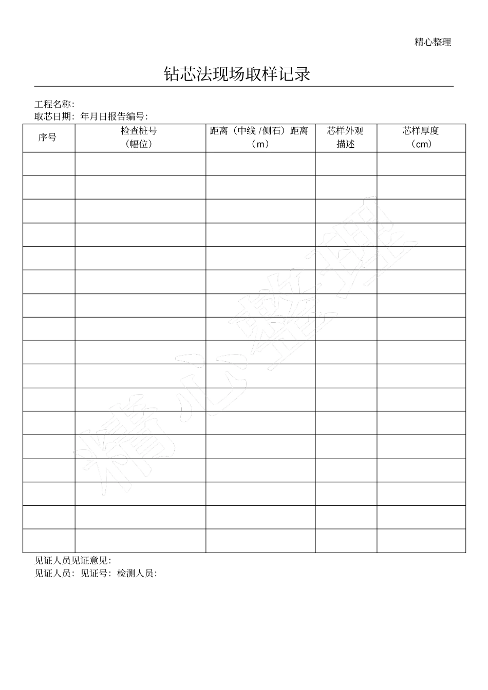 钻芯法现场取样记录_第1页