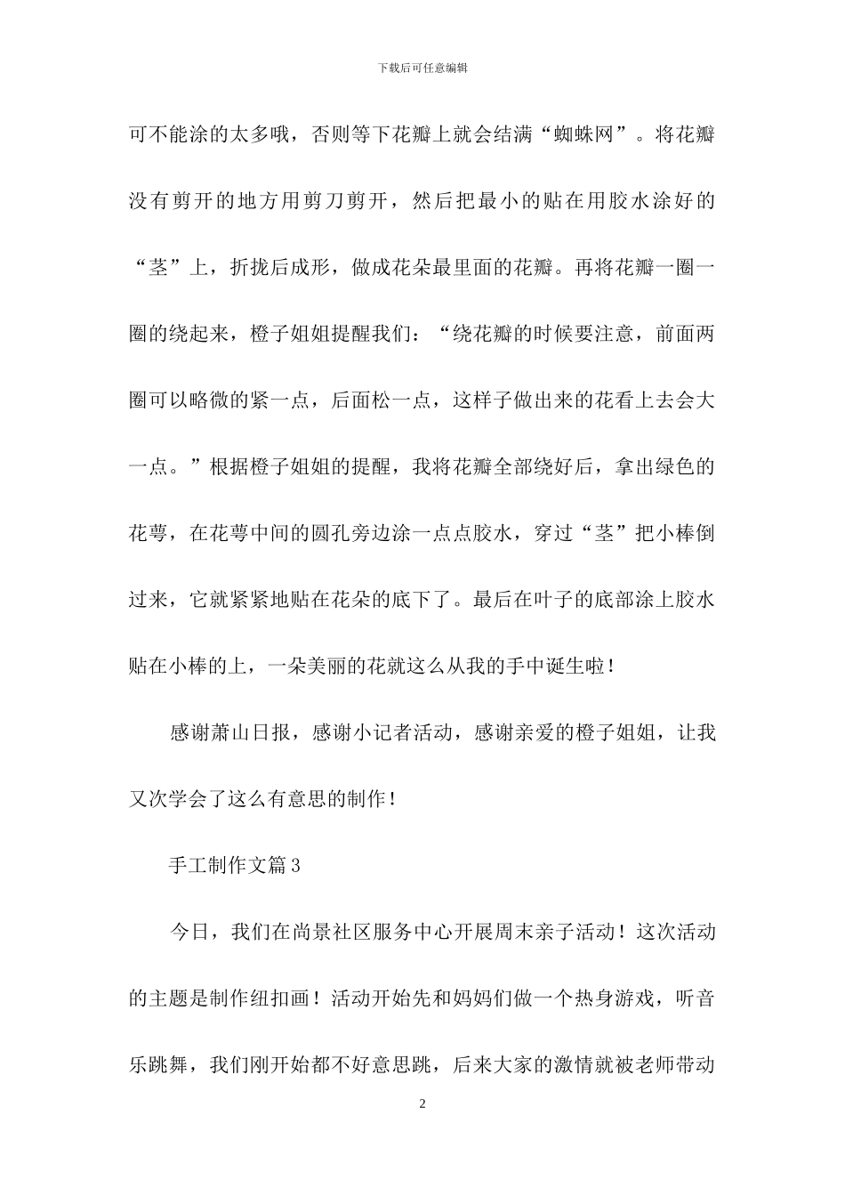 手工制作文八篇_第2页