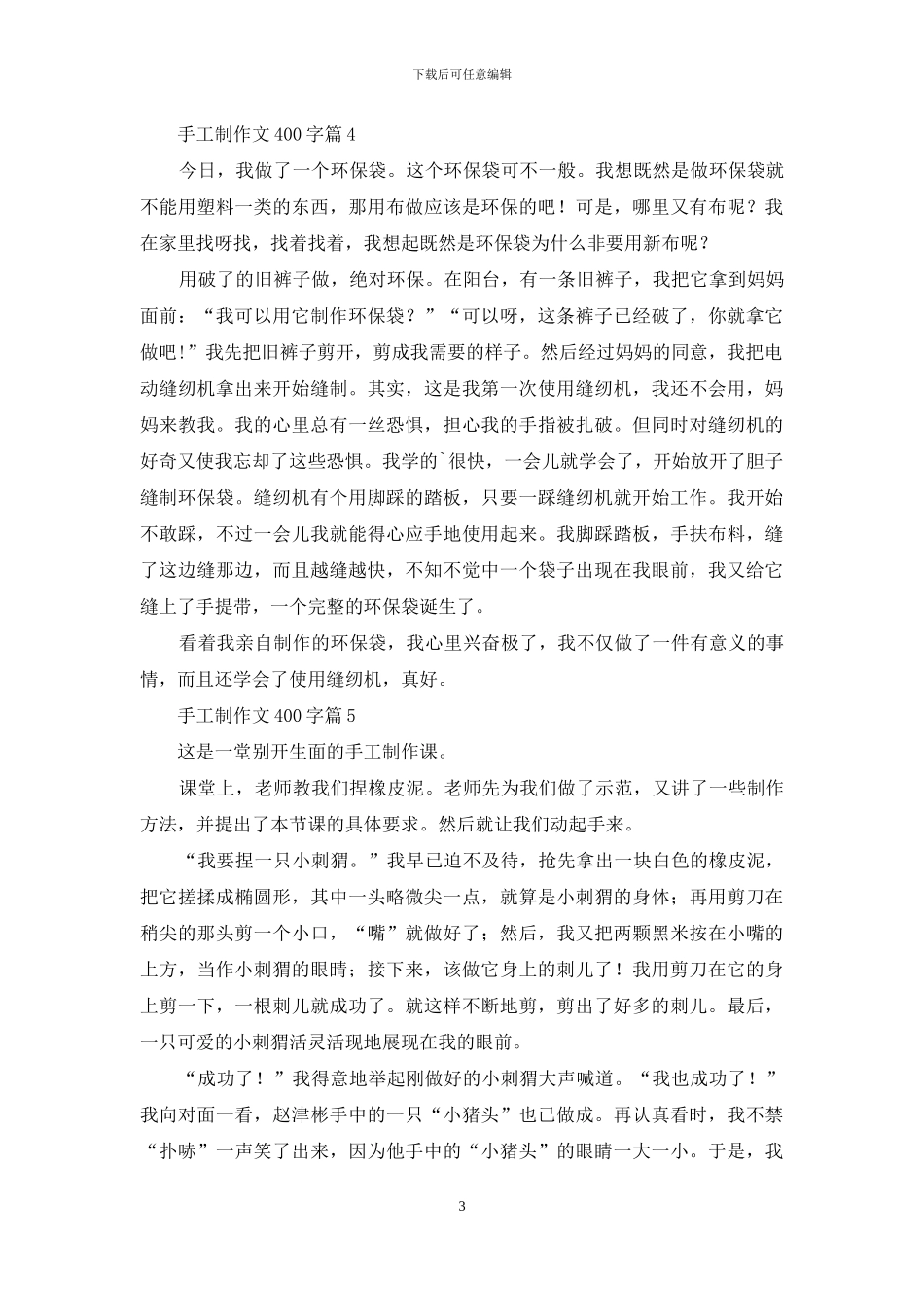 手工制作文400字合集5篇_第3页
