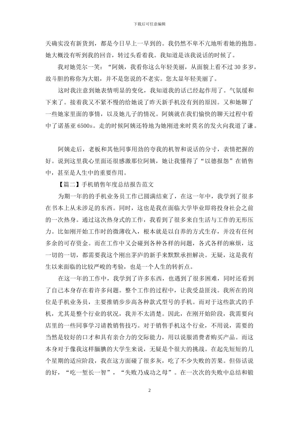 手机销售年度总结报告范文_第2页