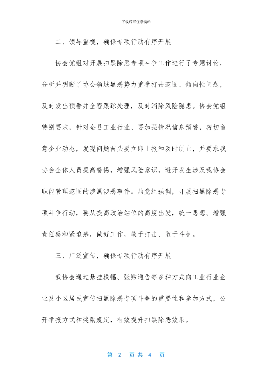 扫黑除恶年度工作总结_第2页