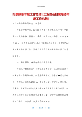扫黑除恶年度工作总结