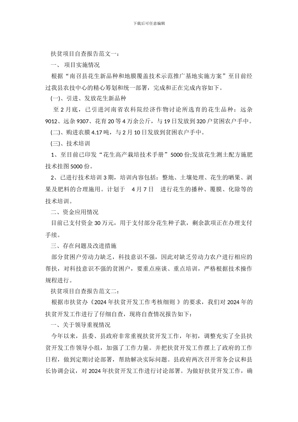 扶贫项目自查报告_第2页