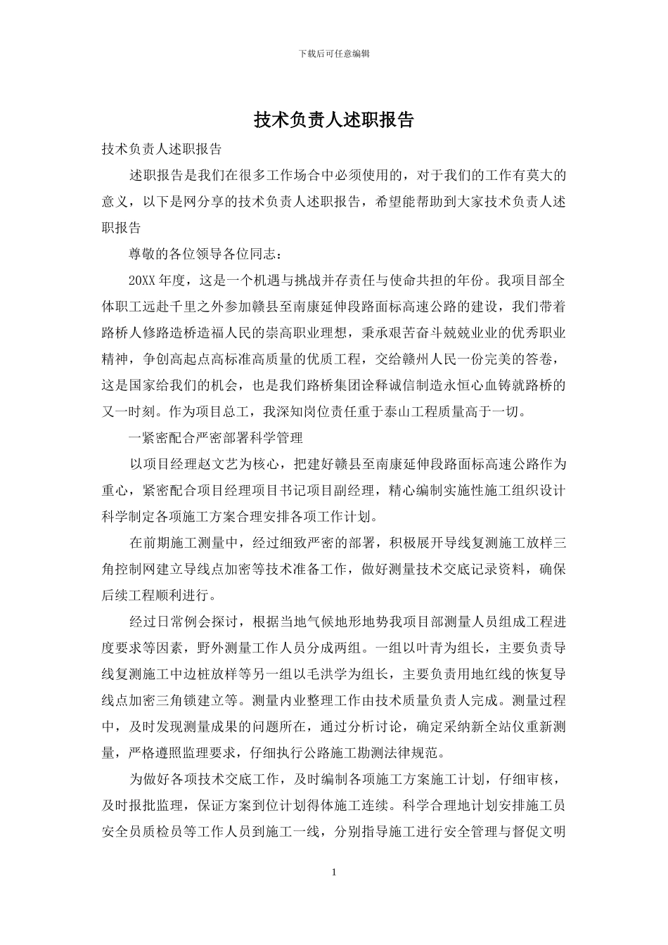 技术负责人述职报告_第1页