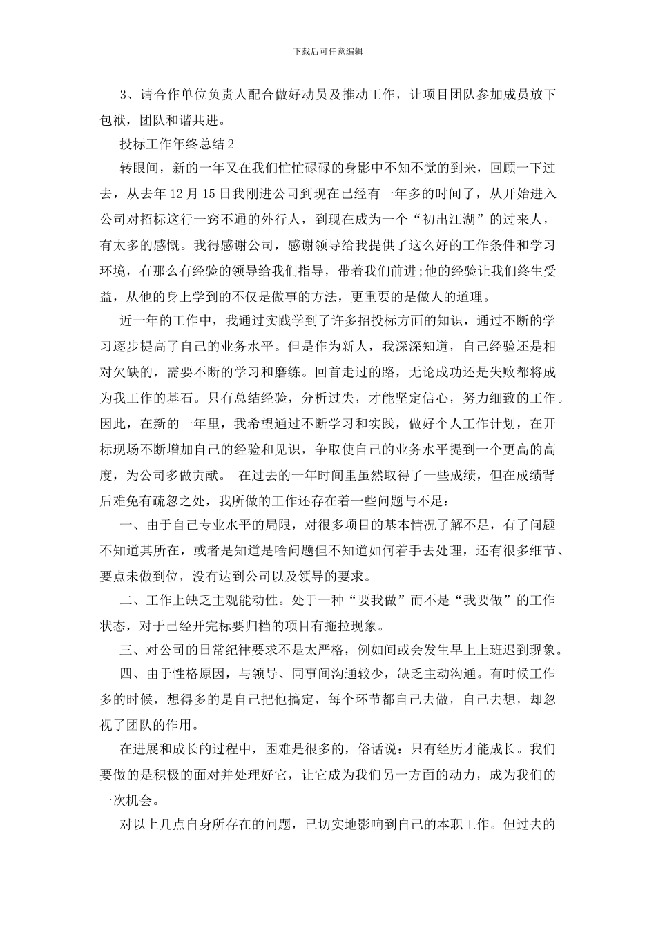 投标工作年终总结5篇_第3页