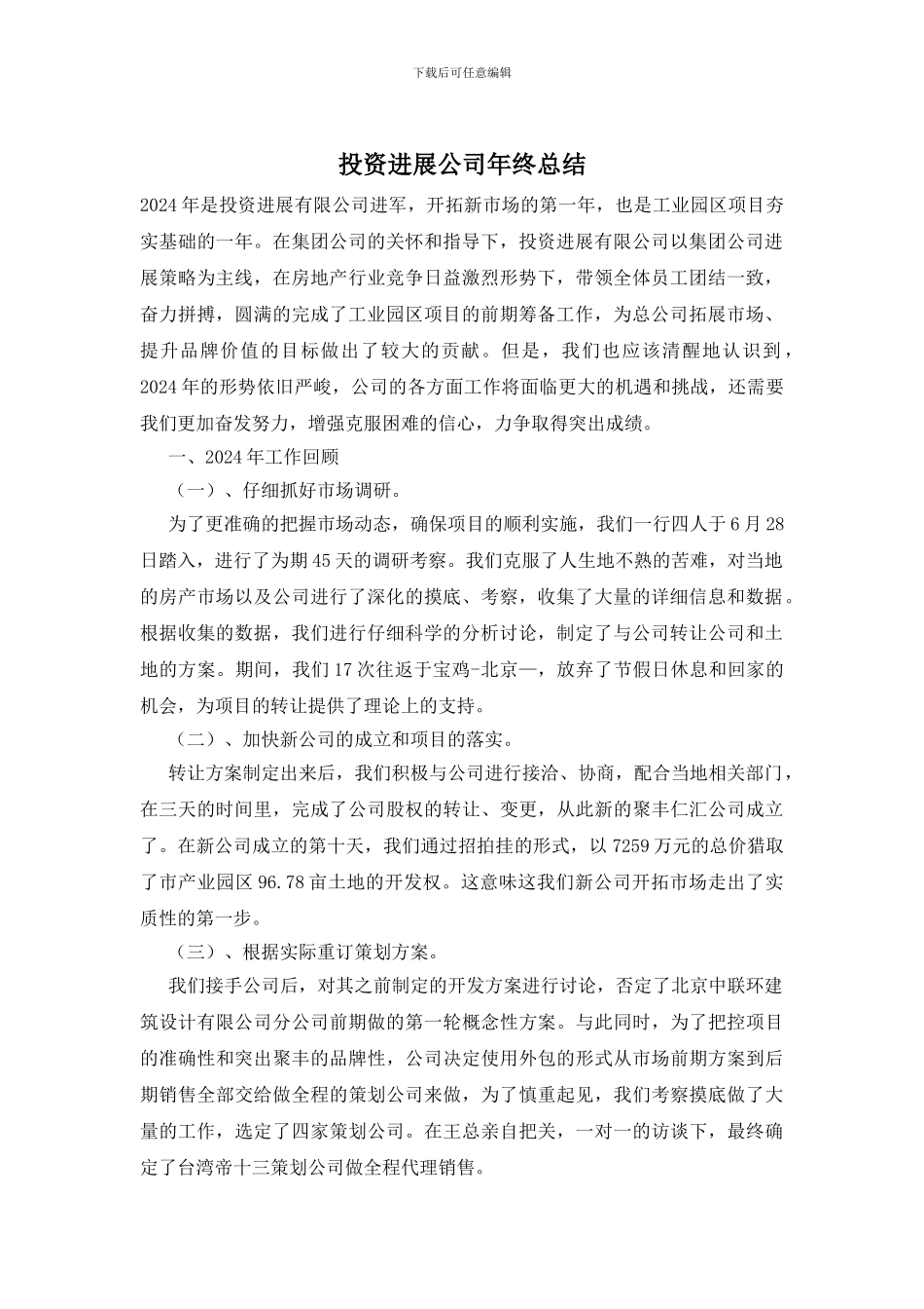 投资发展公司年终总结_第1页