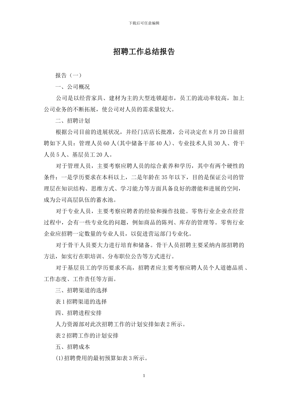 招聘工作总结报告_第1页