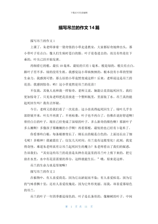 描写吊兰的作文14篇