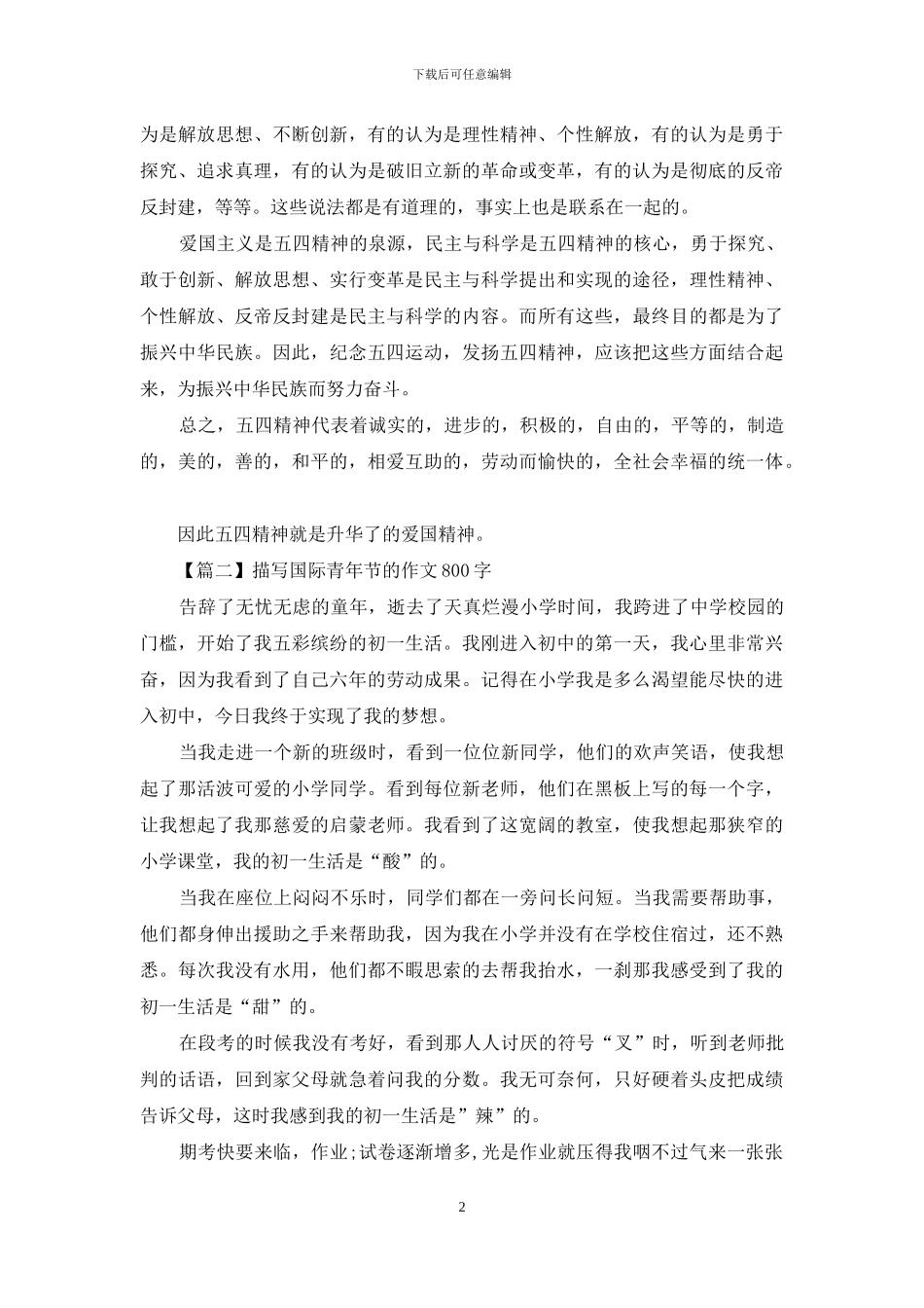 描写国际青年节的作文800字_第2页