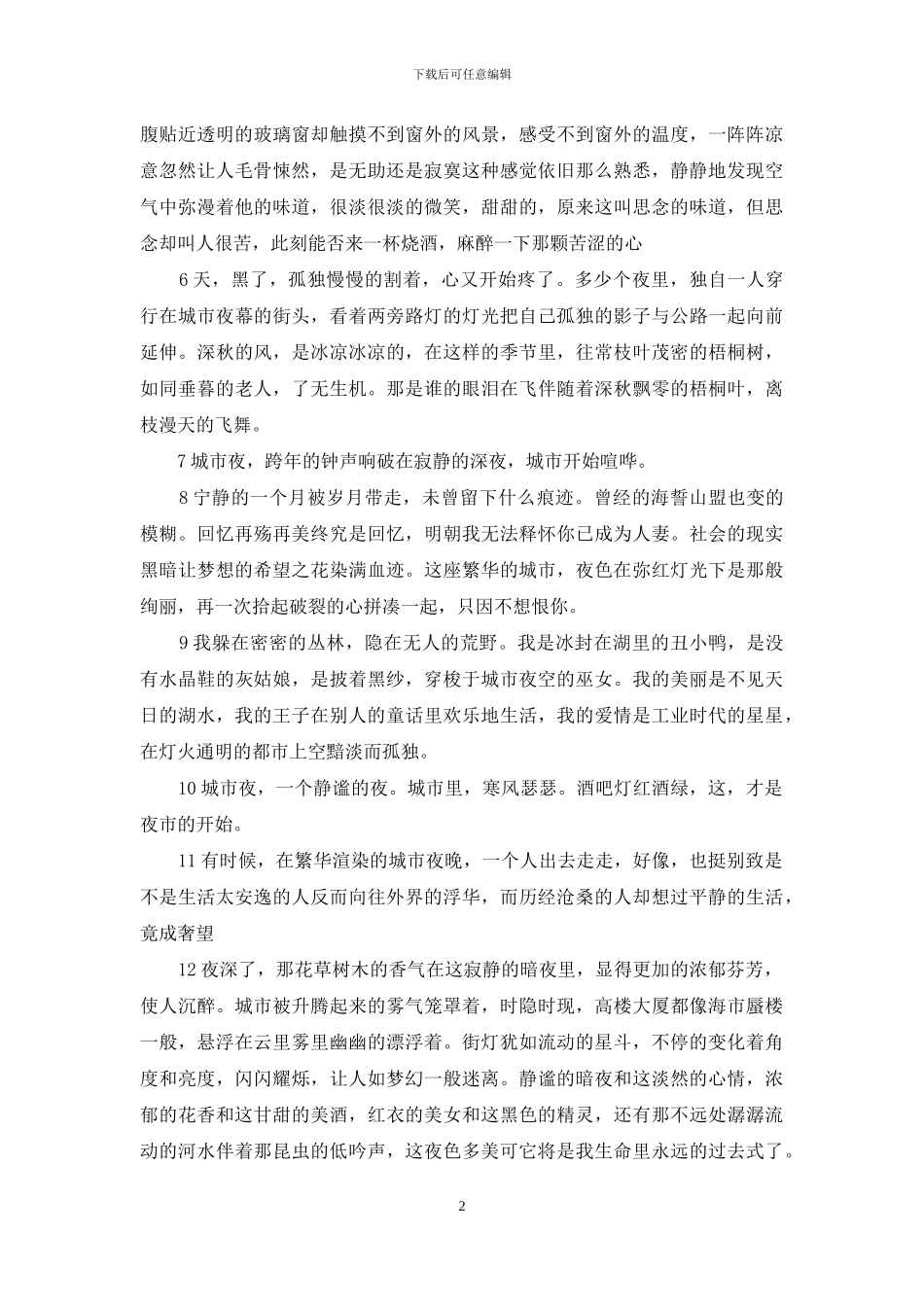 描写城市夜晚的场景的句子_第2页