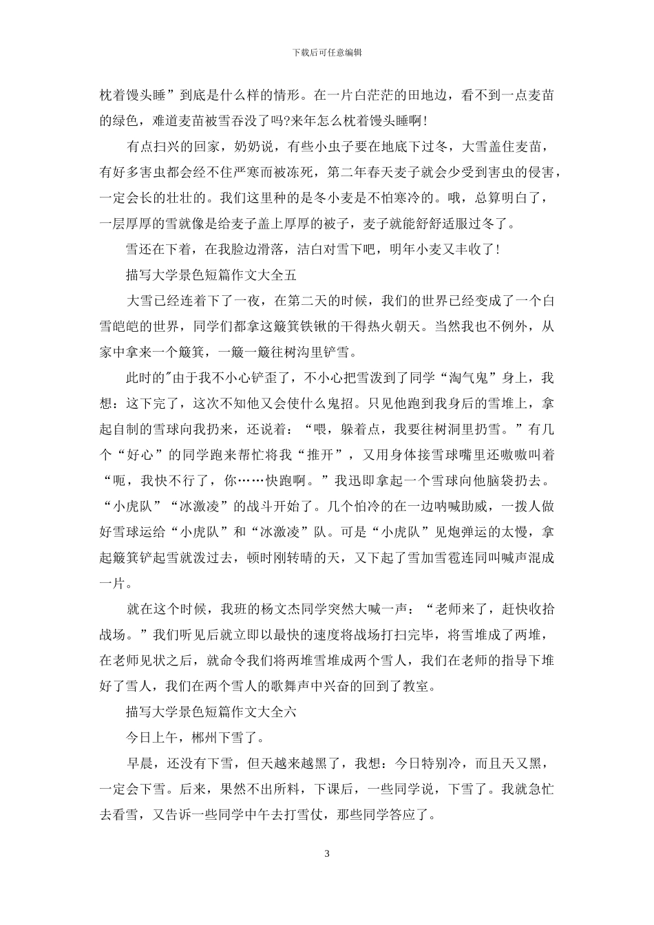 描写大学景色短篇作文_第3页