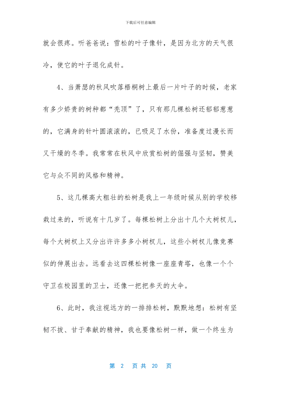 描写松树的经典句子_第2页