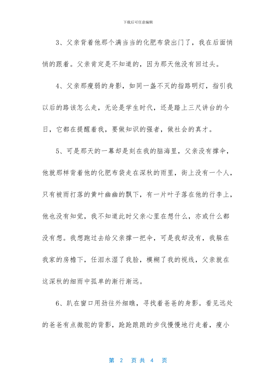 描写父亲背影的经典句子_第2页