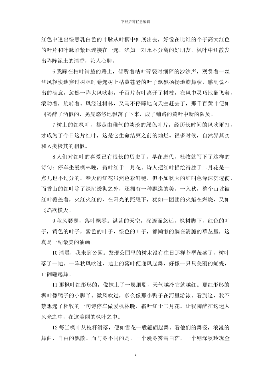 描写红枫的优美句子_第2页