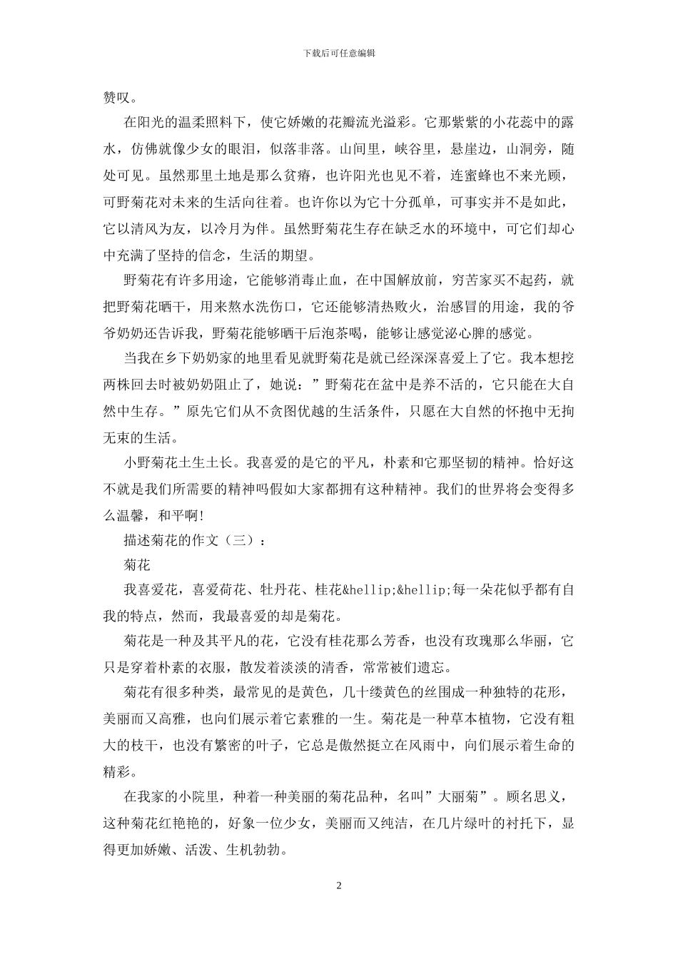 描写菊花的作文_第2页