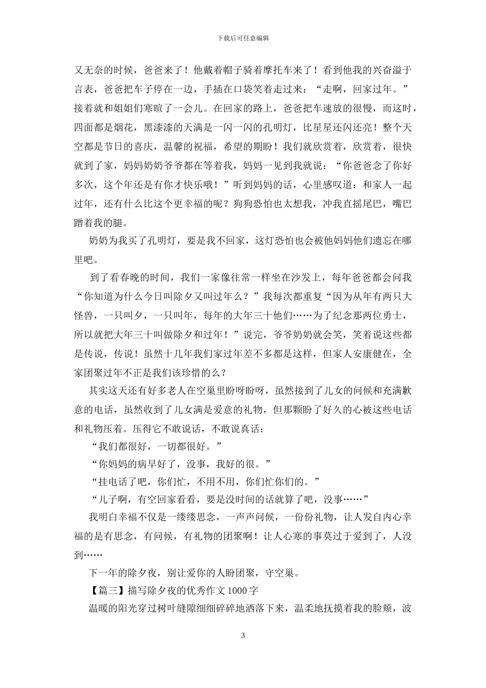 描写除夕夜的优秀作文1000字_第3页