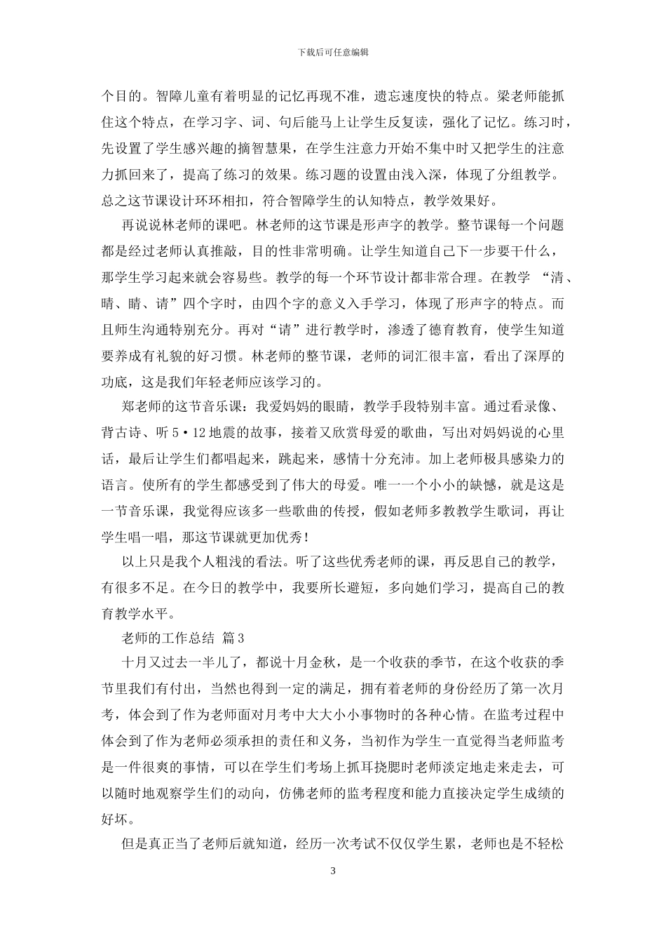 教师的工作总结合集十篇_第3页