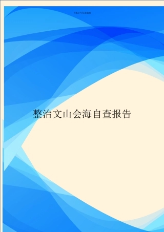 整治文山会海自查报告