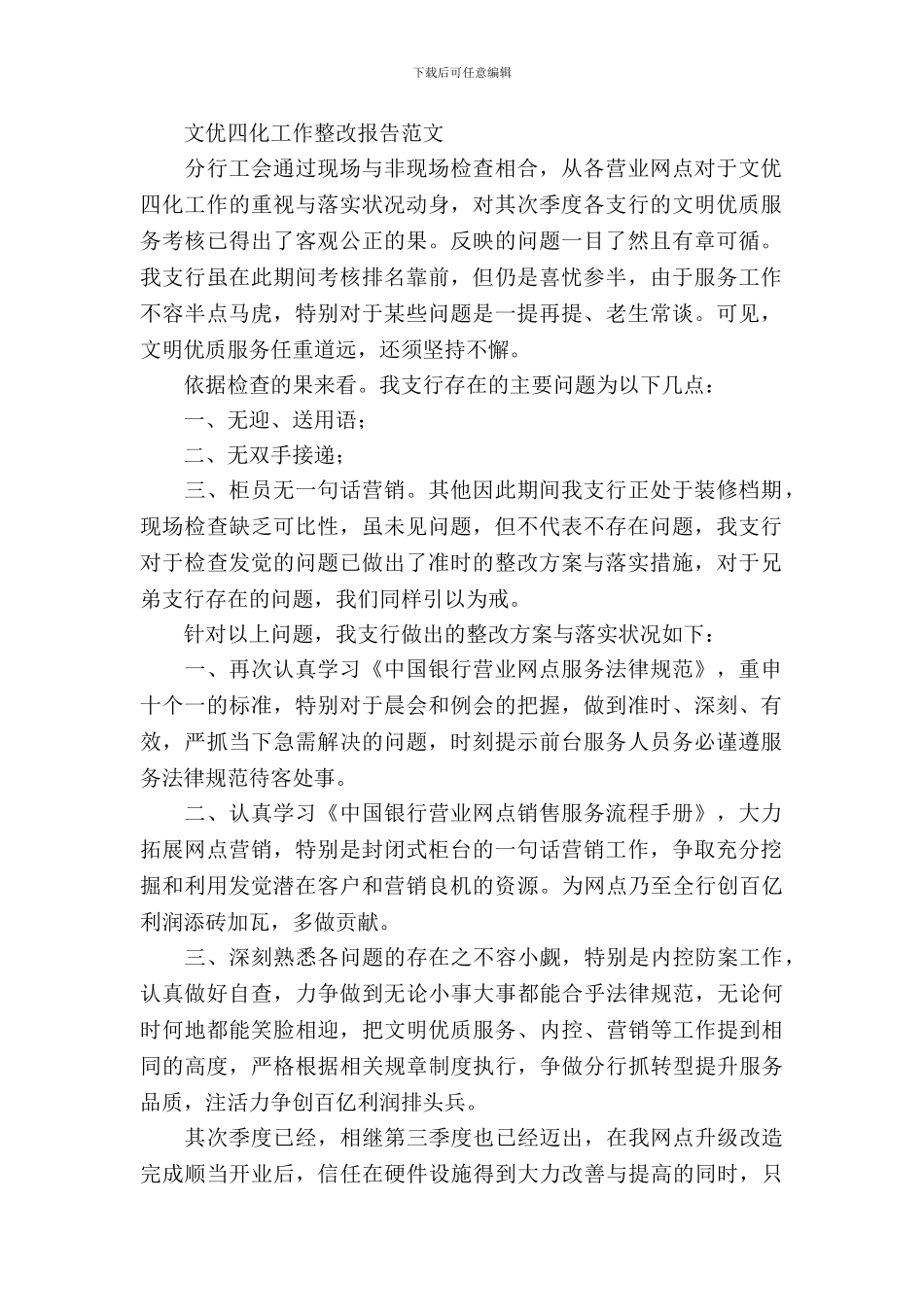 文优四化工作整改报告范文_第2页