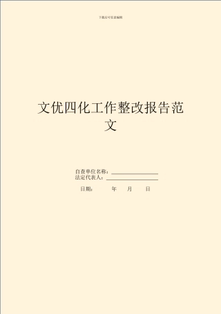 文优四化工作整改报告范文