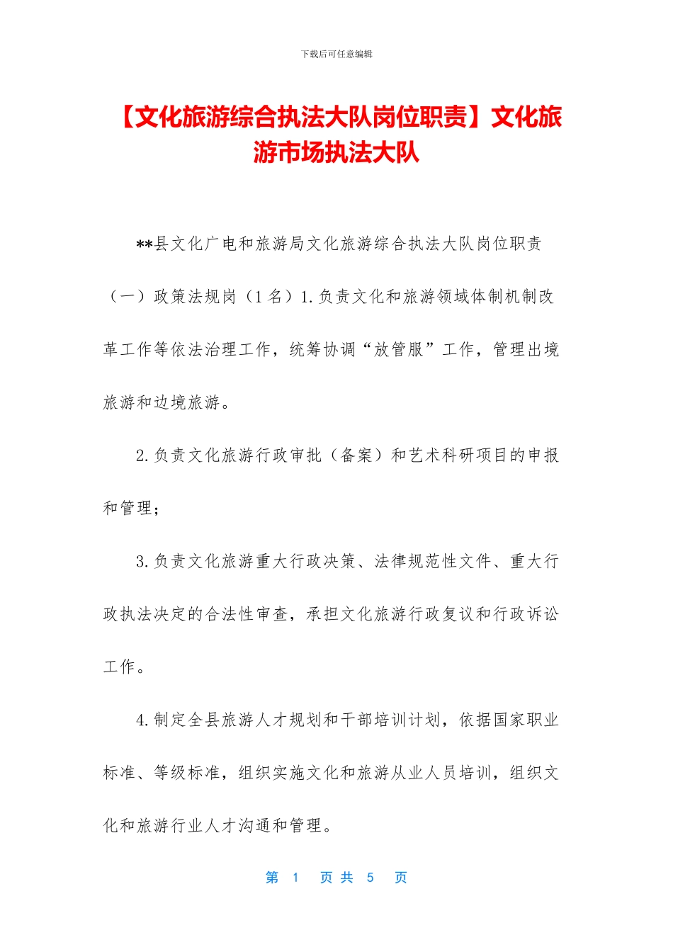 文化旅游市场执法大队_第1页