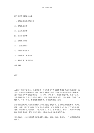 新产品开发营销策划方案x