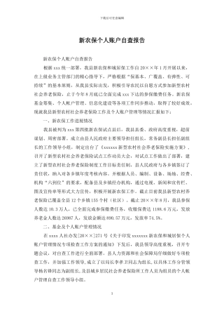 新农保个人账户自查报告